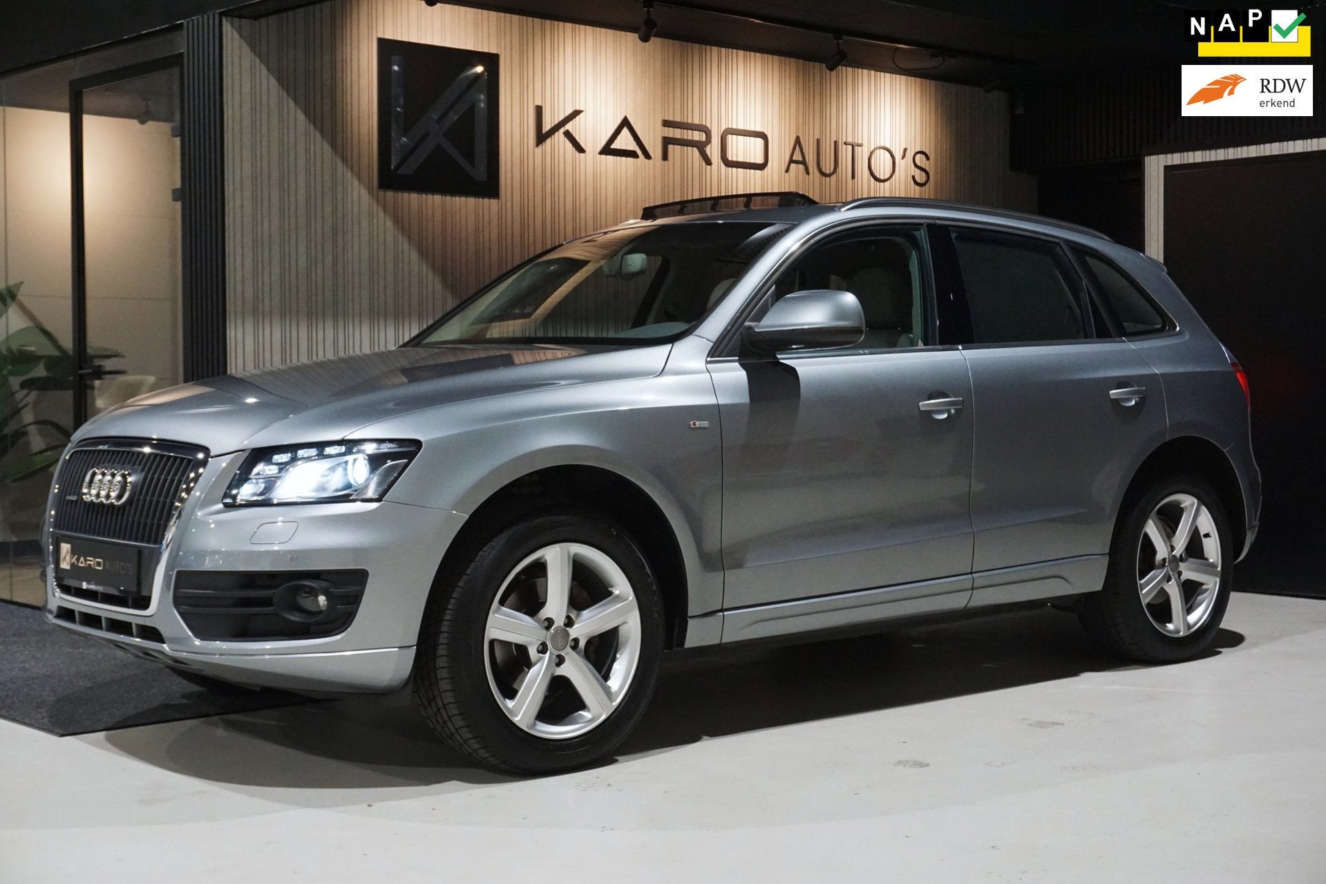 Audi Q5 2.0 TFSI Quattro S-line Pano Xenon Leer Nav Trkh VOL, Automaat, Gebruikt, Beige, 4 cilinders