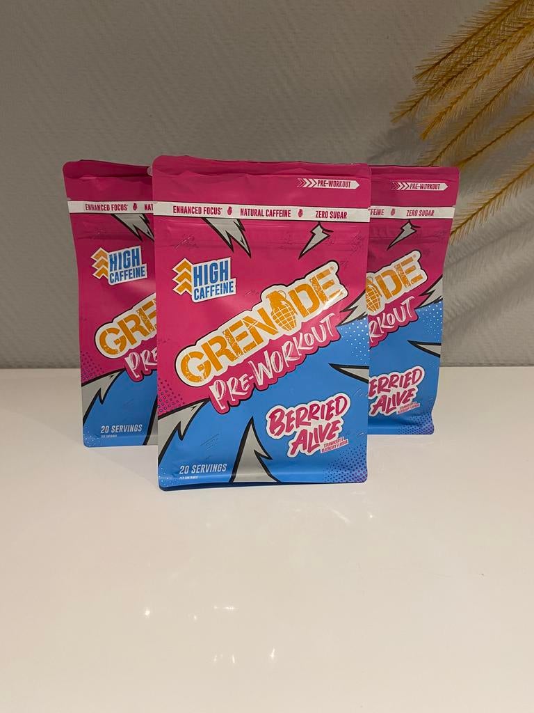 Grenade Pre-Workout Berried Alive  | Hoog Caffeine Deal, Sport en Fitness, Ophalen of Verzenden, Nieuw, Benen, Overige typen