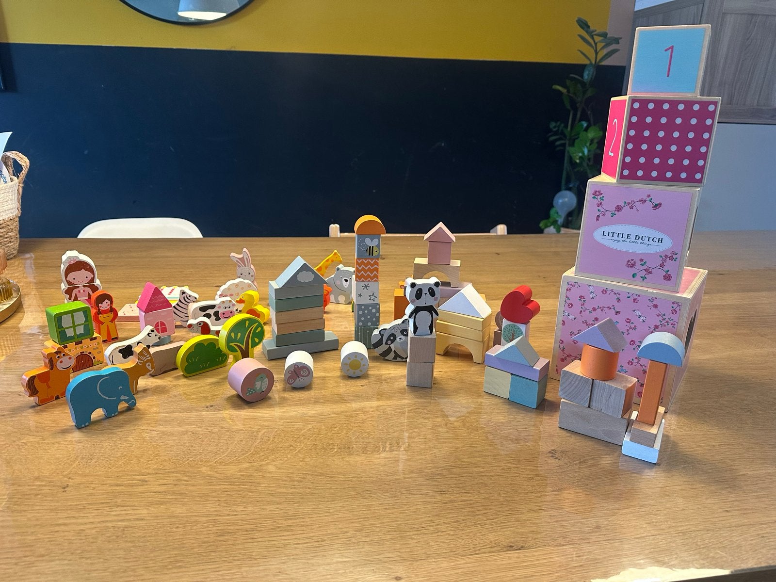 Houten blokjes en toren van o.a. Little Dutch, Ophalen of Verzenden, Zo goed als nieuw, Overige merken