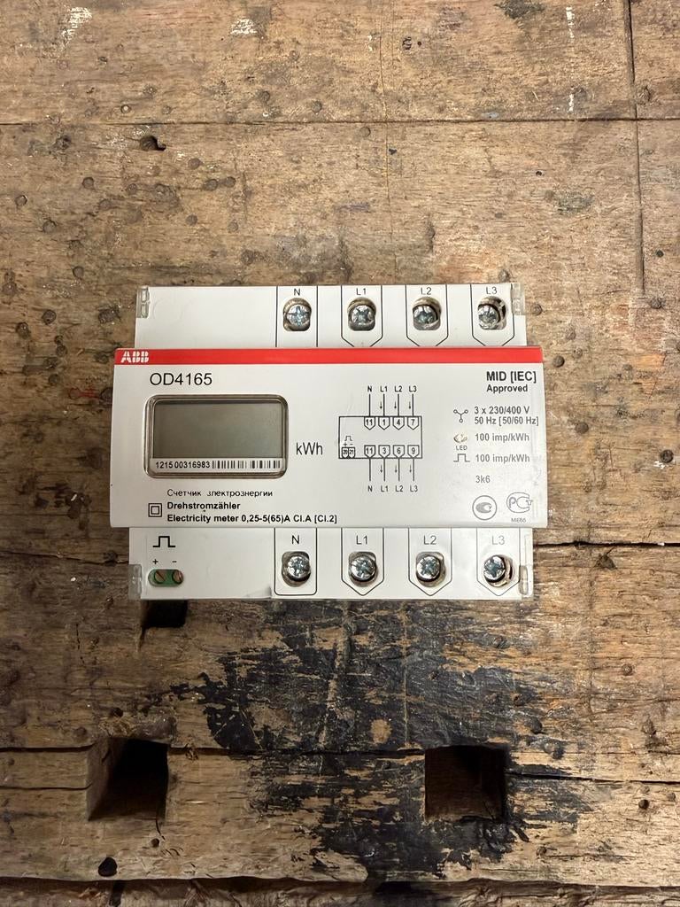 Gecertificeerde ABB kWh meter OD4165 - MID goedgekeurd, Ophalen of Verzenden, Nieuw, Overige typen