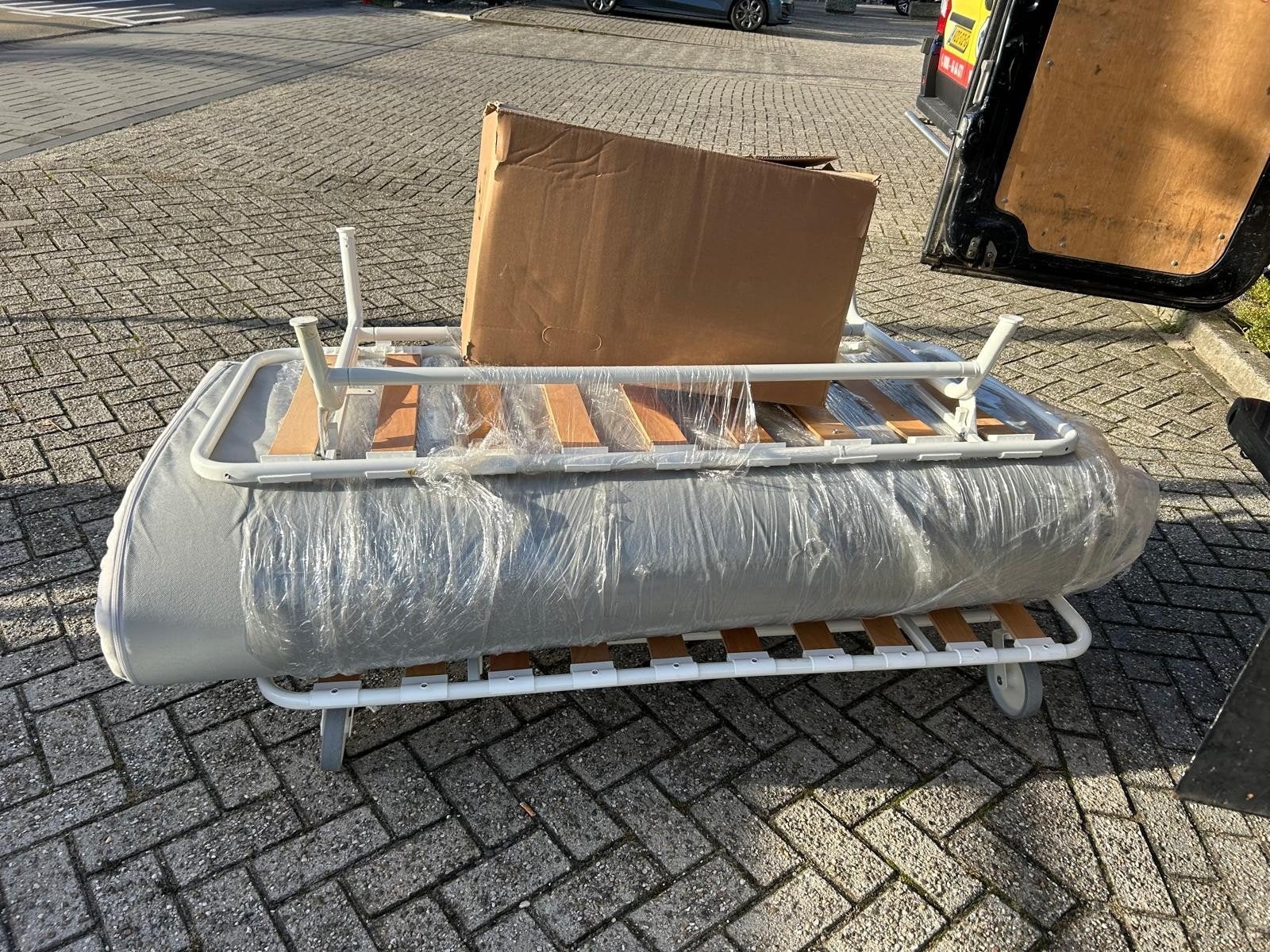 Opklapbed met matras - Ideaal voor logees, Eenpersoons, Wit, Praktisch en functioneel, Ophalen of Verzenden