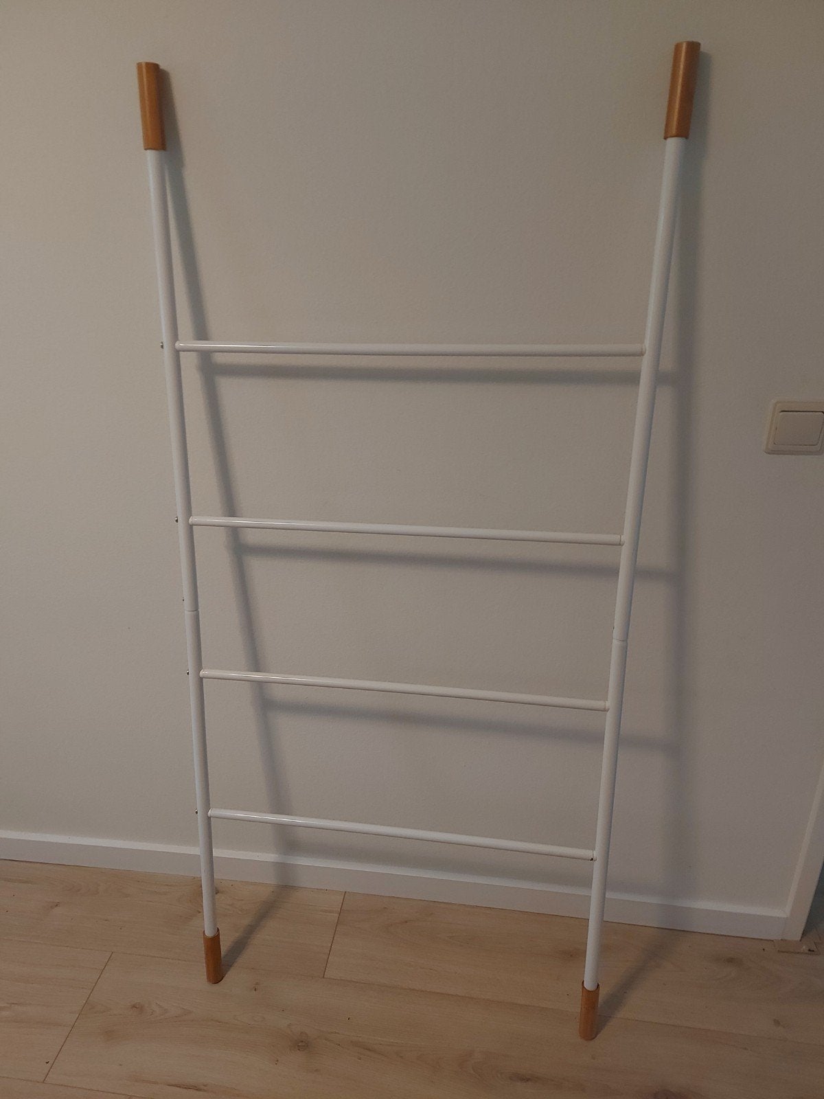 Relaxdays Kledingrek - Wit met Houten Details, Ophalen