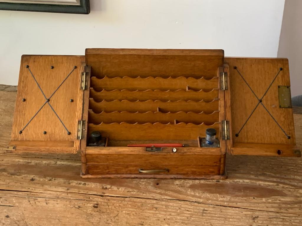 Antique Victorian quality mahogany stationary box, Ophalen of Verzenden