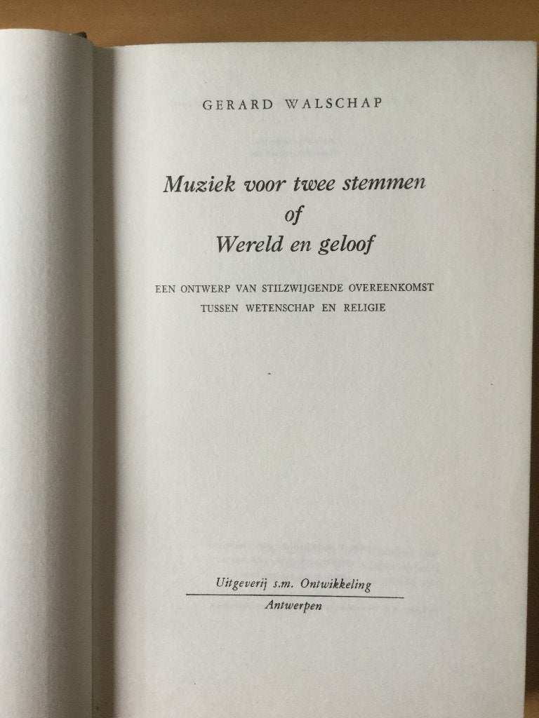 Gerard Walschap Muziek voor 2 stemmen, Ophalen of Verzenden, Gelezen, België