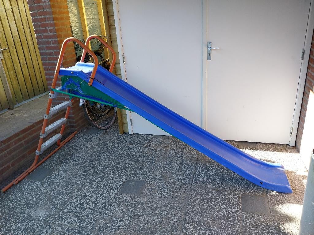Blauwe glijbaan met 4 treden GRATIS, Ophalen, Gebruikt, Glijbaan