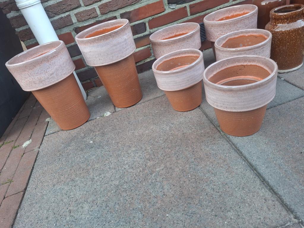 Kleine partij potten, 12 stuks. Oa villa pottery, Tuin en Terras, Bloempotten, Ophalen, Rond, Nieuw, Balkon