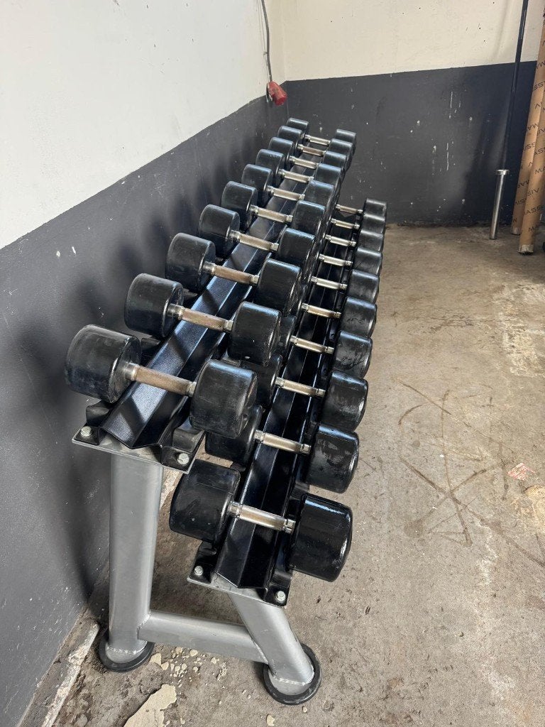 ️‍️ LifeMaxx Dumbbell Set 12 t/m 30 kg + Dumbbellrek, Dumbbell, Gebruikt, -, -
