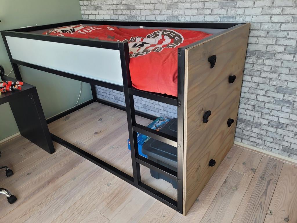 IKEA Kura halfhoogslaper met klimwand, Ophalen, Gebruikt, 90 cm, Eenpersoons