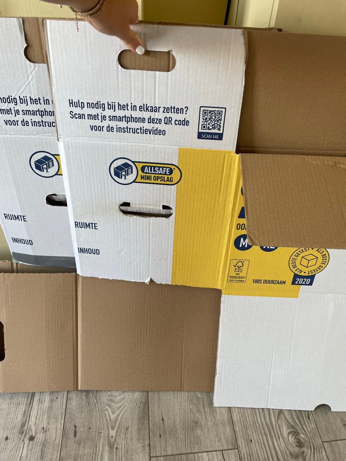4 Verhuisdozen, Ophalen, 40 tot 60 cm, 50 tot 75 cm, 35 tot 50 cm