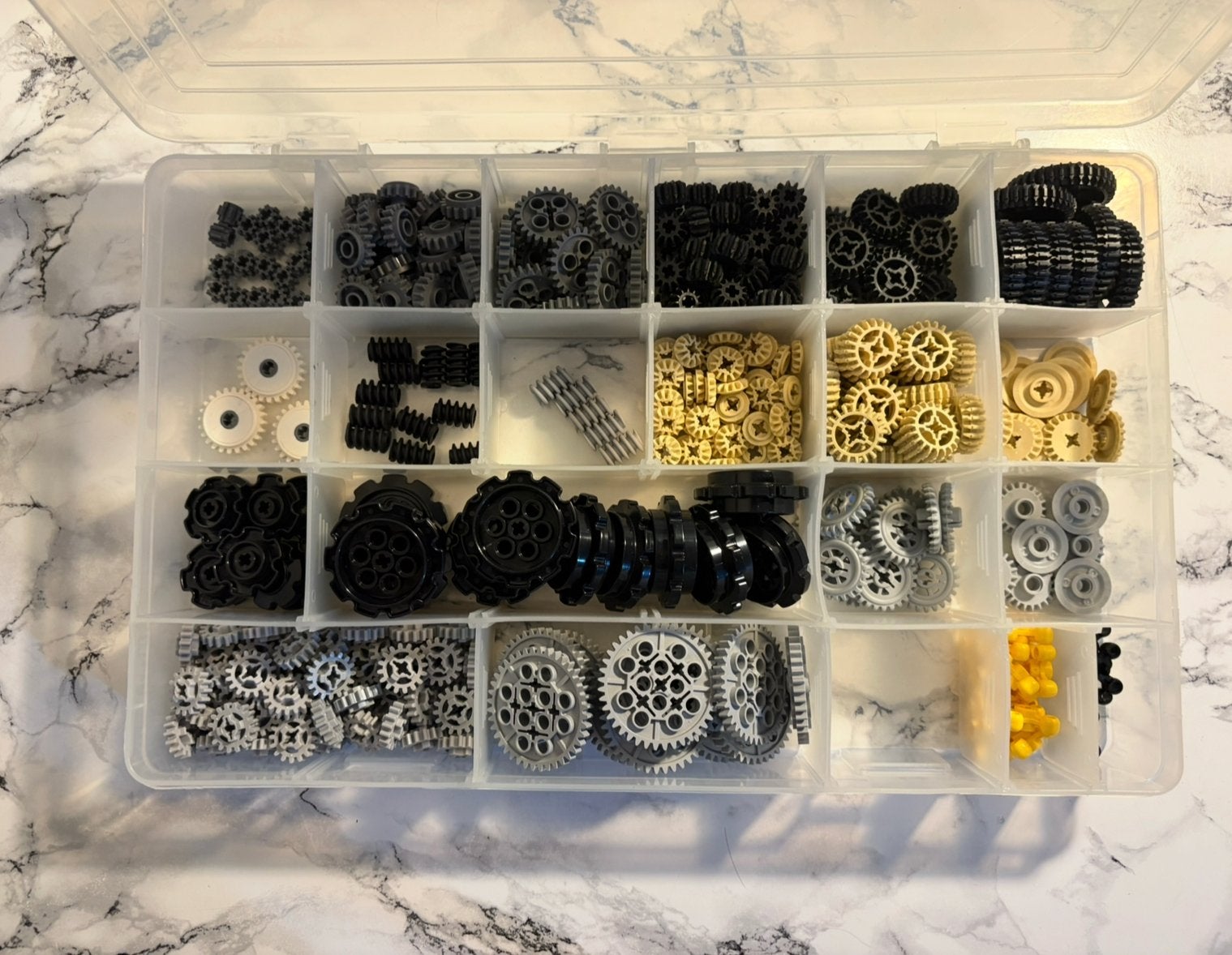 Grote set tandwielen en onderdelen voor constructie lego, Ophalen, Gebruikt, Overige merken