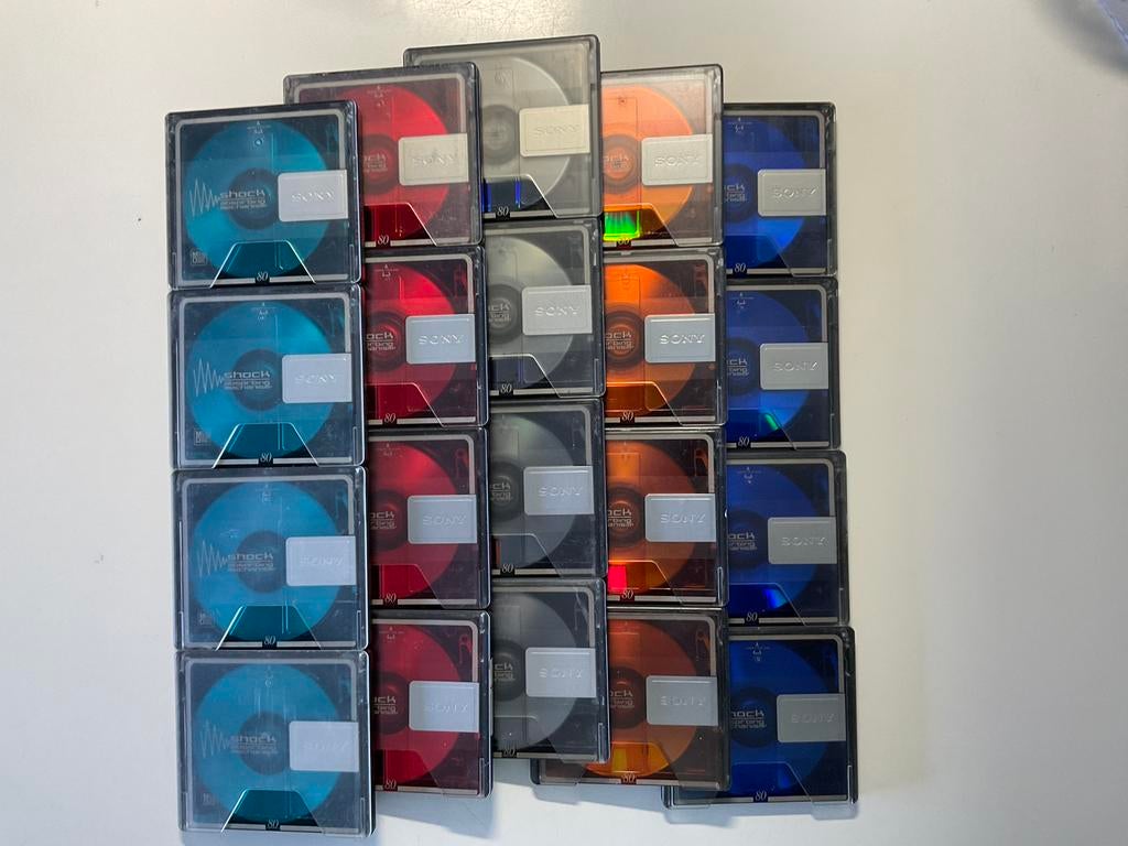 Minidisc’s  SONY COLOR COLECTION. 20x als nieuw. 80 minuten, Ophalen of Verzenden