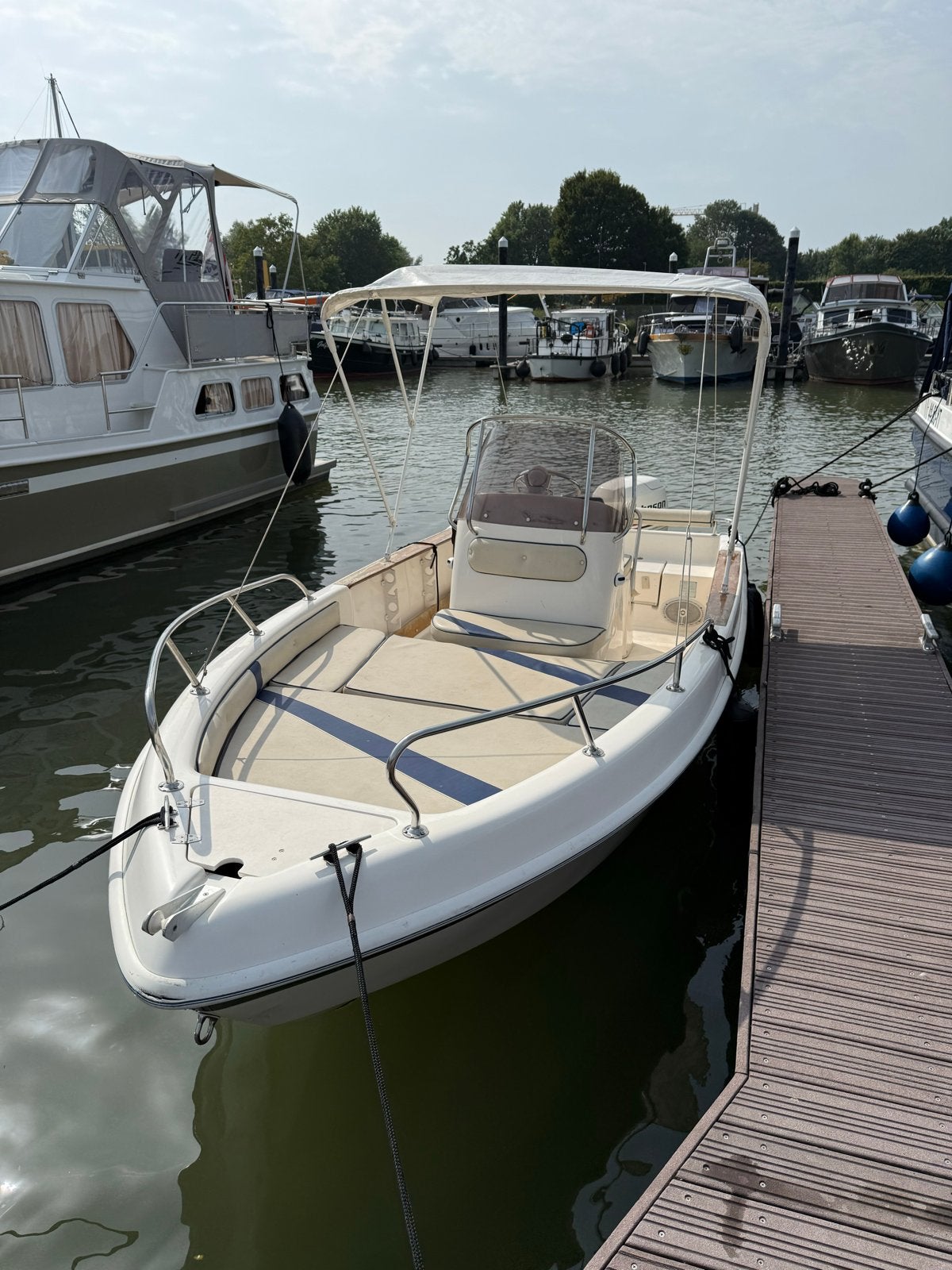 Mooie Saver 540 consoleboot Johnson 70pk buitenboordmotor, Watersport en Boten, Speedboten, Ophalen, Overige merken, Tot 1.00 meter