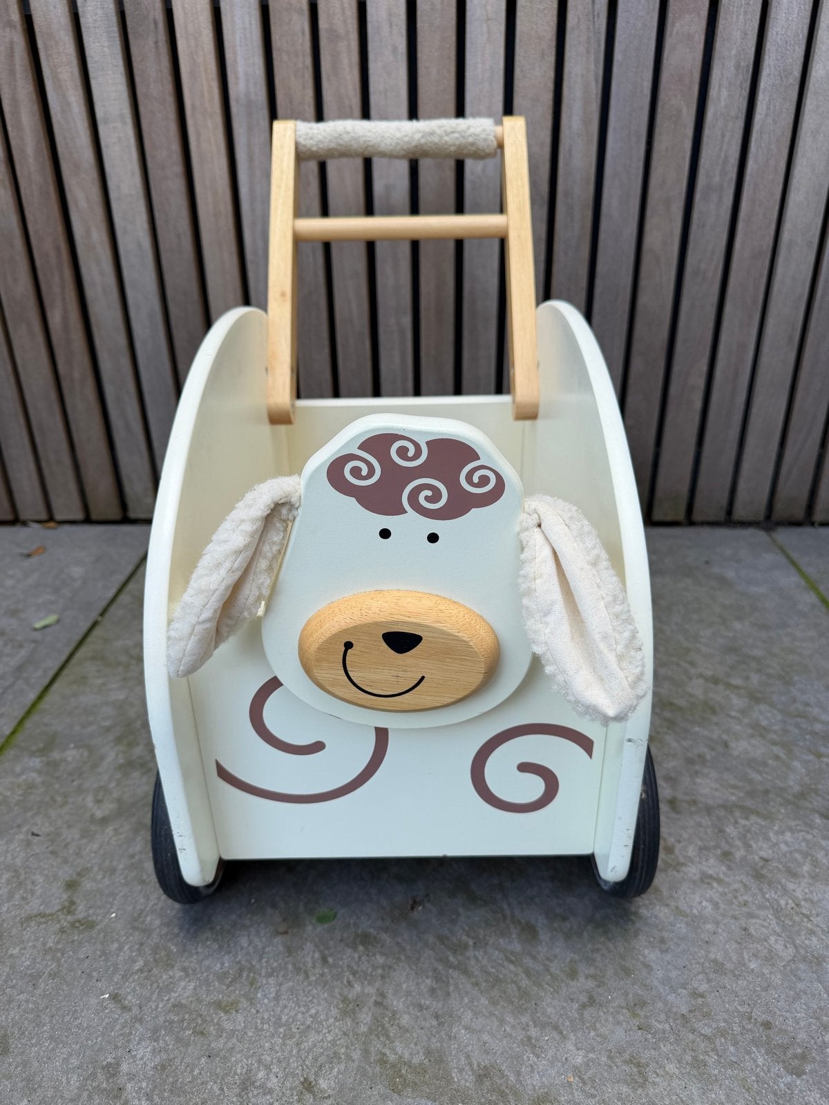 Houten loopwagen schaap, Ophalen, Zo goed als nieuw, Overige typen, Met wieltjes