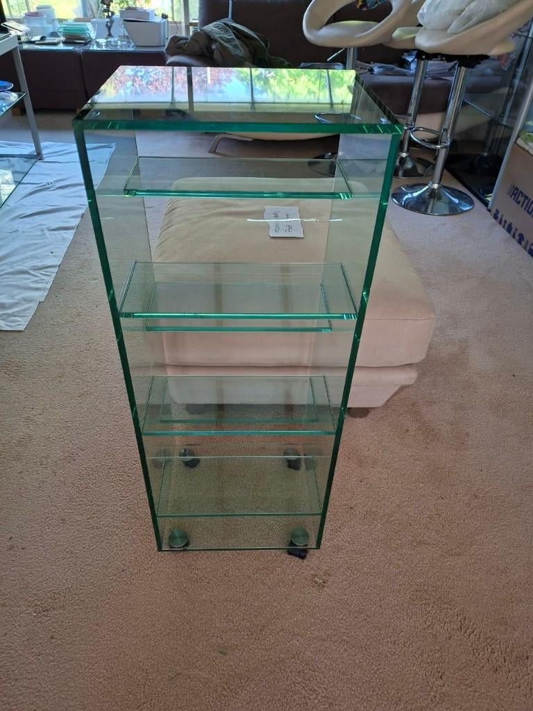 Dvd kast van glas, Huis en Inrichting, Ophalen, Gebruikt, 75 tot 150 discs, Dvd's