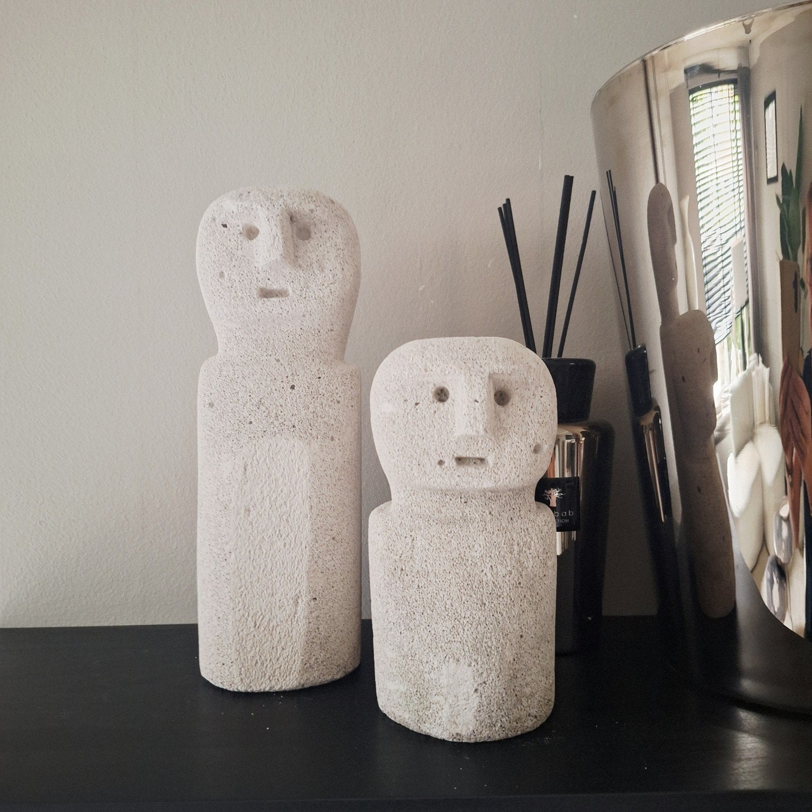 Set van 2 greige kleurige stonemen 30 en 20 cm!, Nieuw, Ophalen of Verzenden, X, X