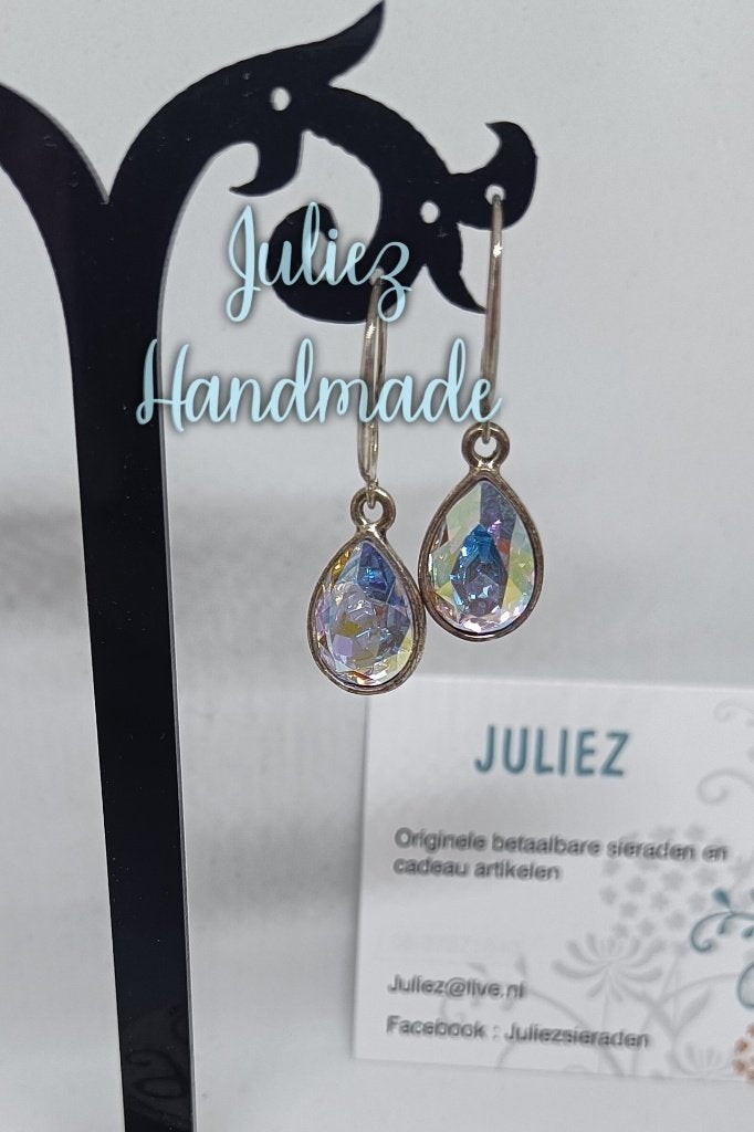Swarovski oorhangers druppel "Juliez Handmade", Met kristal, Hangers, Nieuw, Ophalen of Verzenden