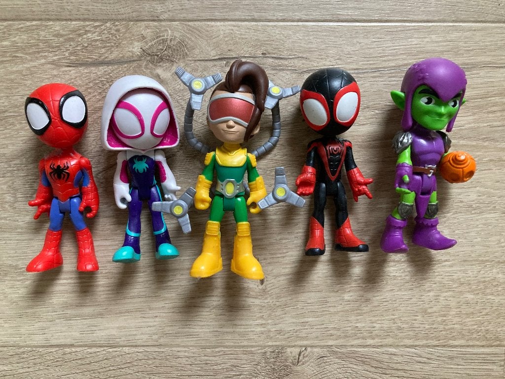 5 Spiderman (Spidey) figuurtjes, Ophalen of Verzenden, Zo goed als nieuw
