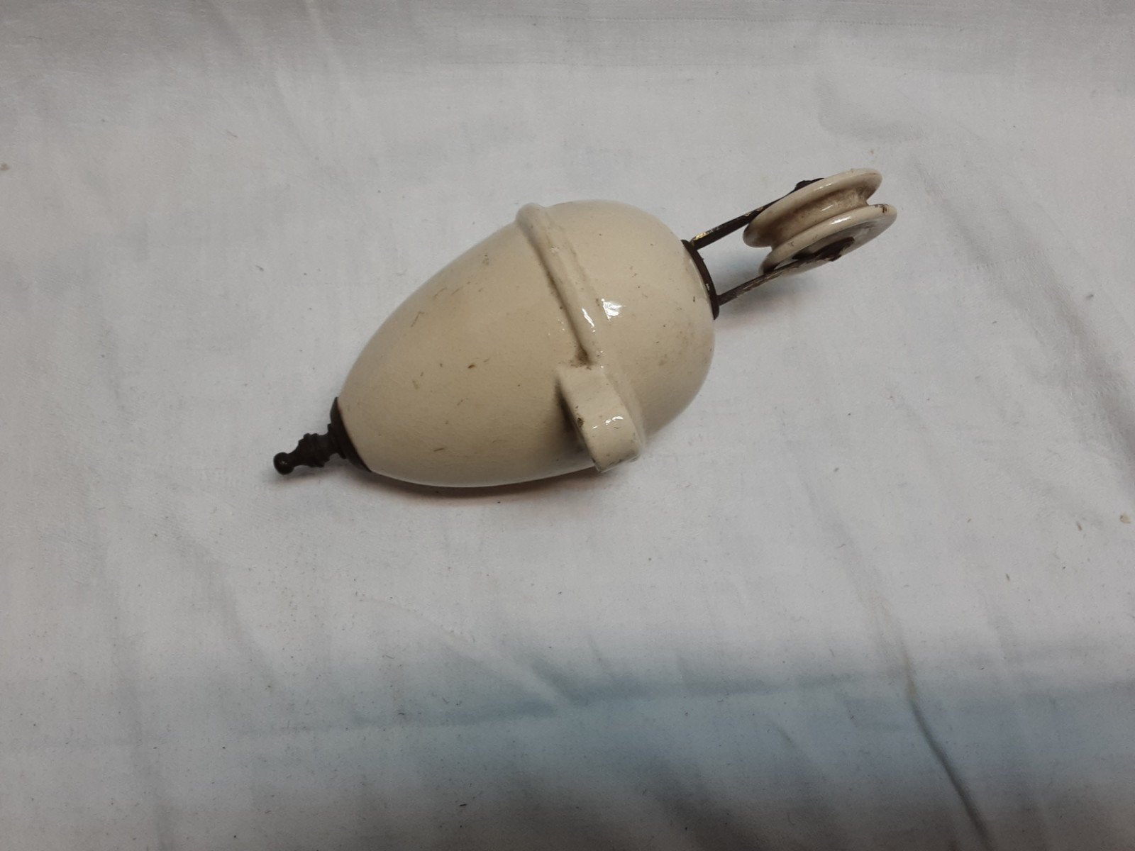 Vintage porseleinen katrol gewicht voor lamp, Ophalen of Verzenden