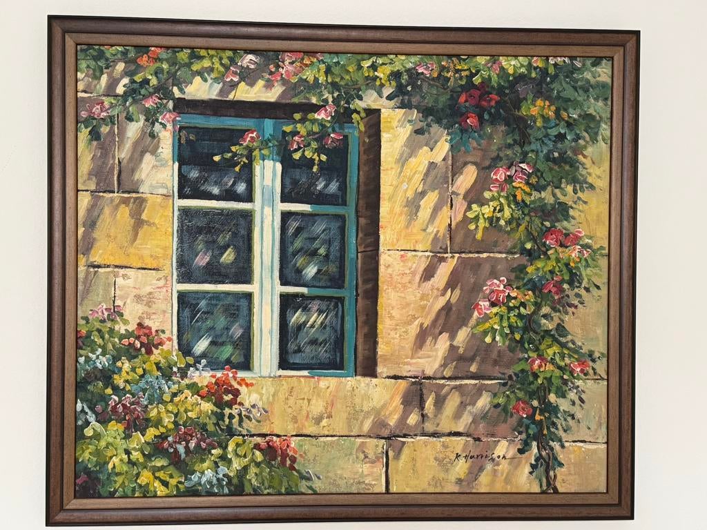 Olieverf schilderij Window, Antiek en Kunst, Kunst | Schilderijen | Modern, Ophalen of Verzenden