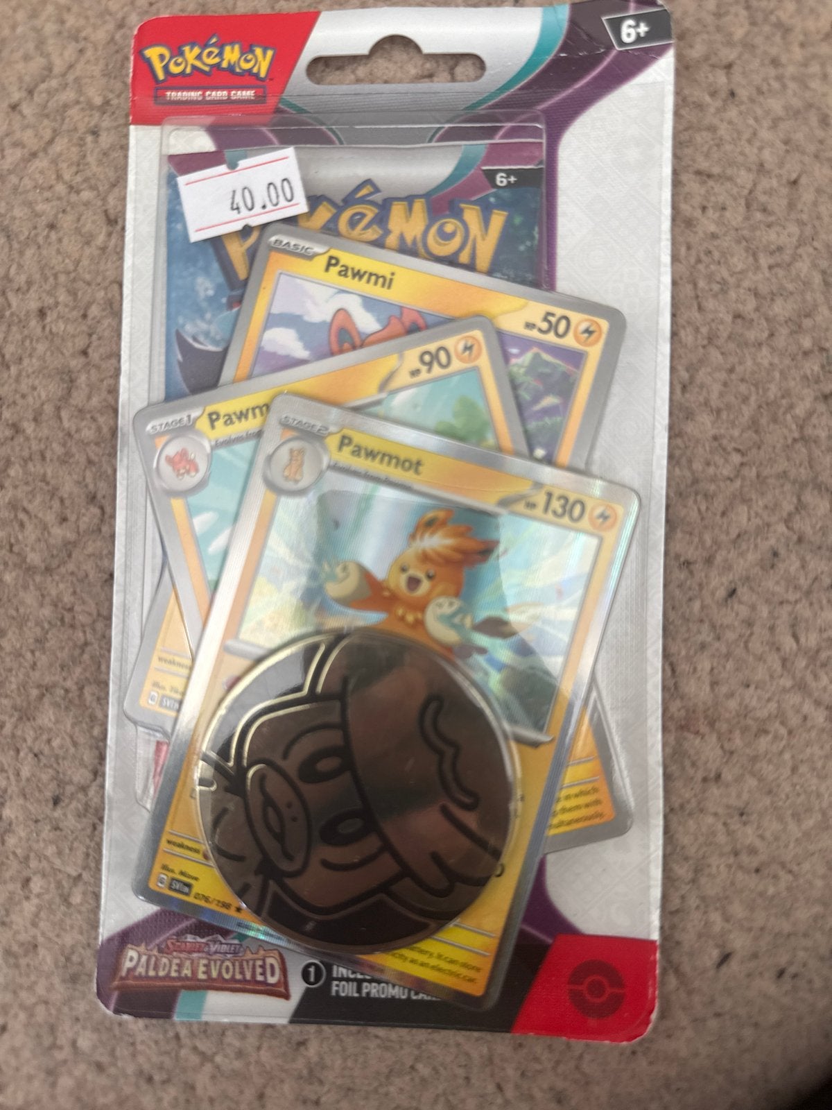 Pokémon Paldea Evolved Blister Pack met Pawmi promo, Ophalen of Verzenden, Nieuw, Booster