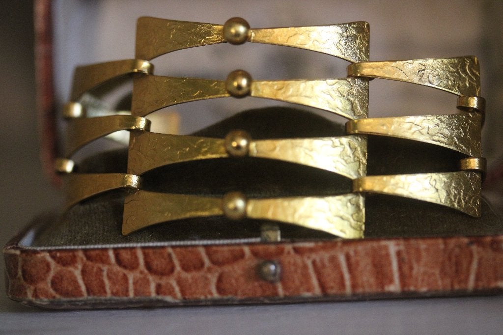 Vintage armband Menno Meijer schakelarmband verguld design, Ophalen of Verzenden, Overige materialen, Armband, Verguld