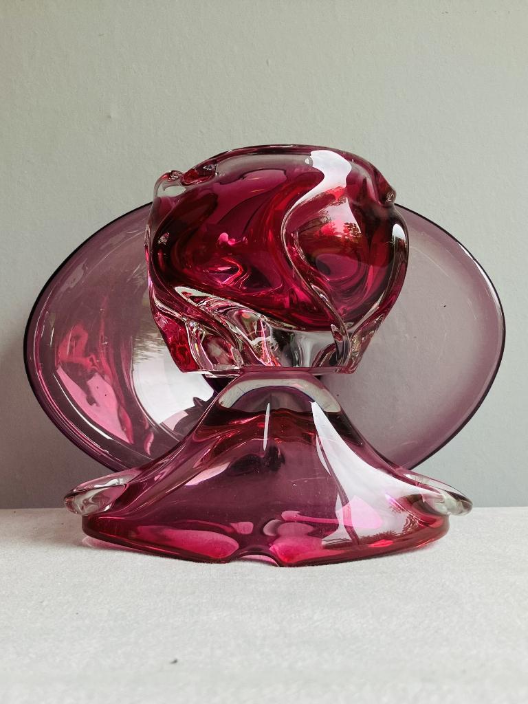 Sixties Murano glas roze schalen Klinger Hospodka Snits Ikea, Antiek en Kunst, Ophalen of Verzenden