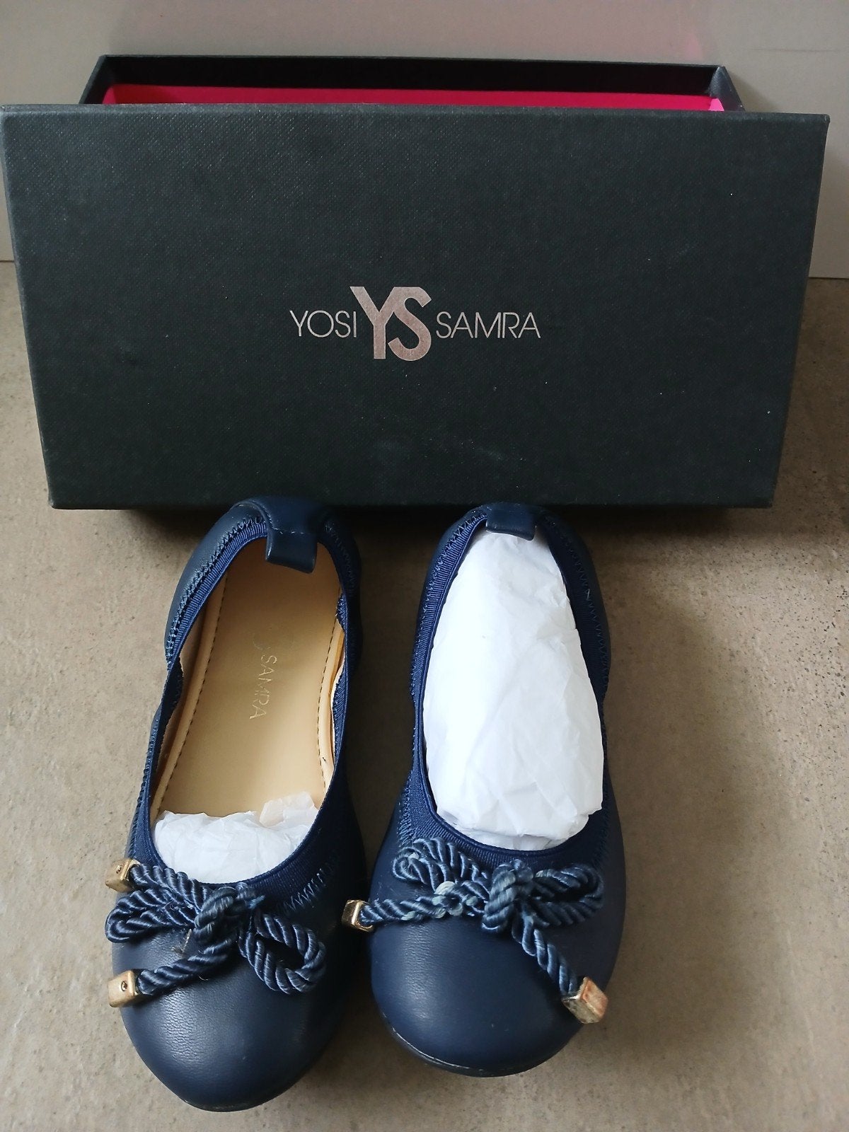 YS donkerblauwe ballerina's size 12 C, Ophalen of Verzenden, Zo goed als nieuw, Meisje, Schoenen