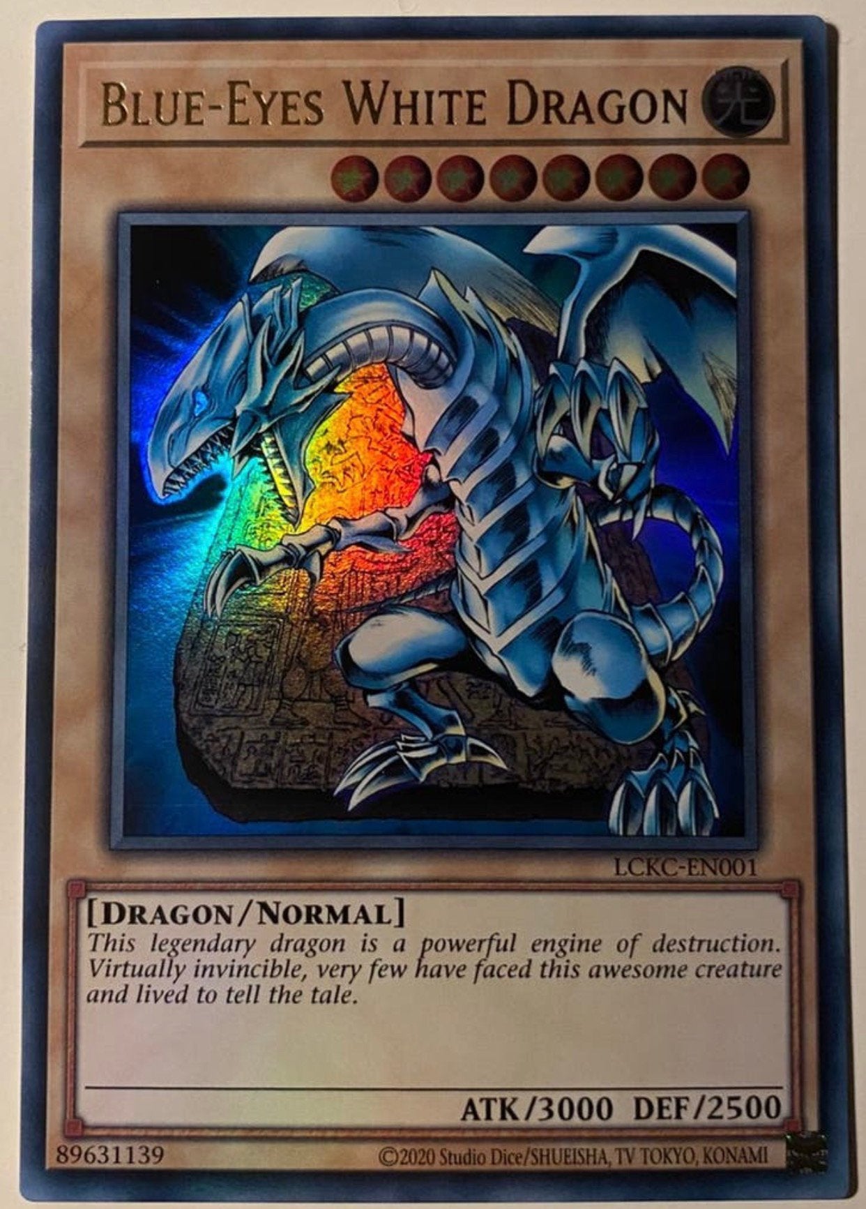 Yu-Gi-Oh! Blue-Eyes White Dragon LCKC Print !, Hobby en Vrije tijd, Verzamelkaartspellen | Yu-gi-Oh!, Ophalen of Verzenden, Zo goed als nieuw