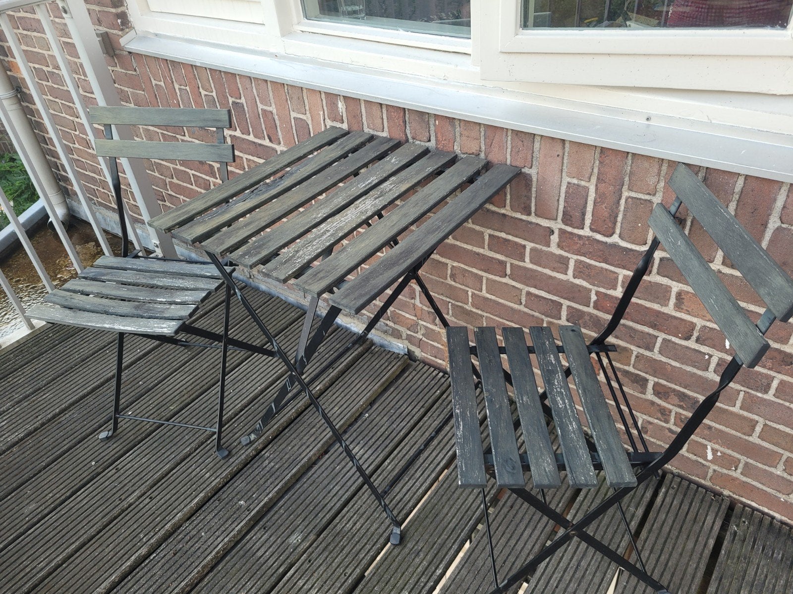 Hout tuintafel en stoelen set, Gebruikt, Tuinset, Hout, Eettafel