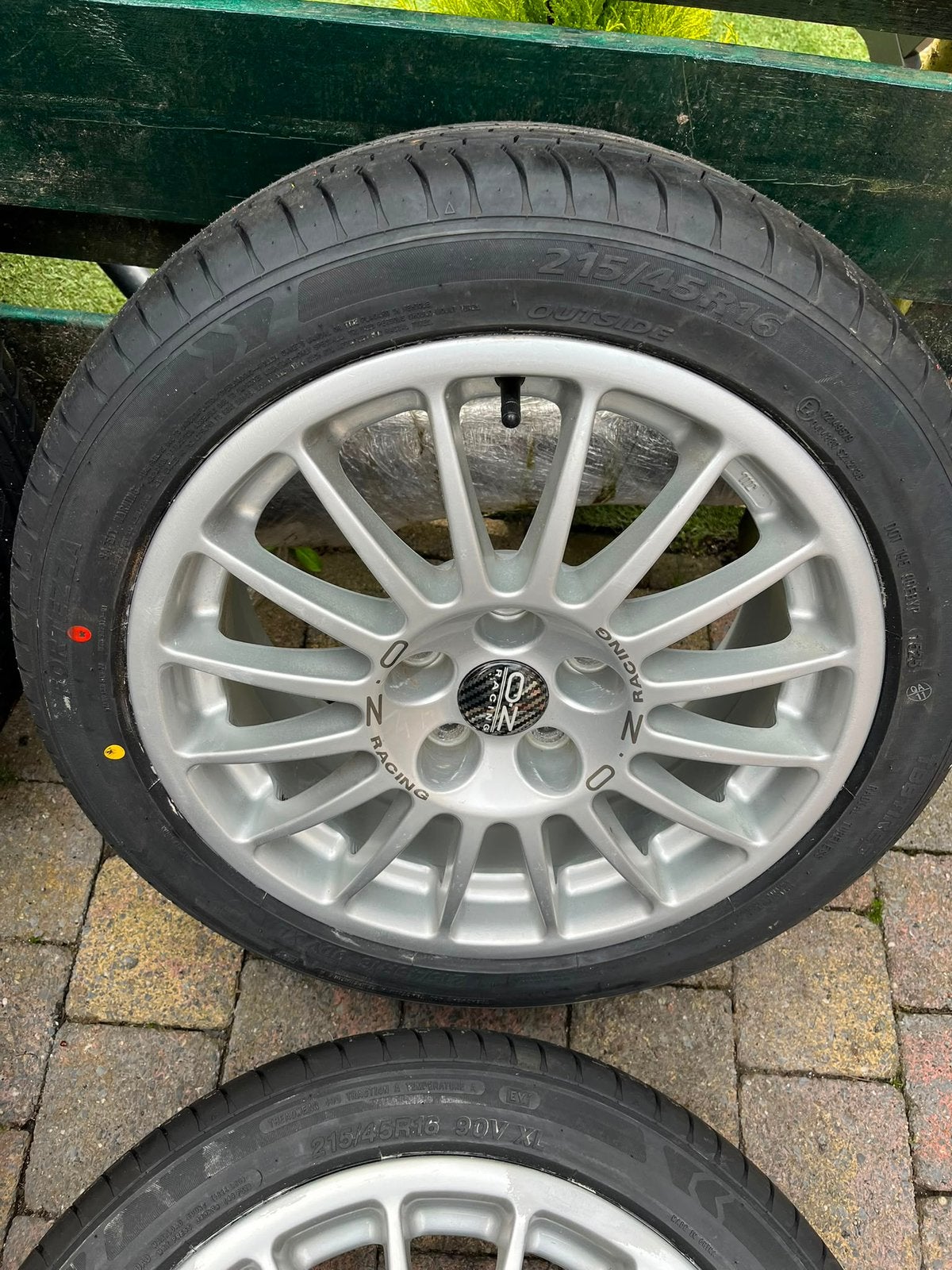 16 inch 5x114,3 oz turismo velgen met nieuwe banden, Ophalen, 215 mm, 16 inch, Banden en Velgen
