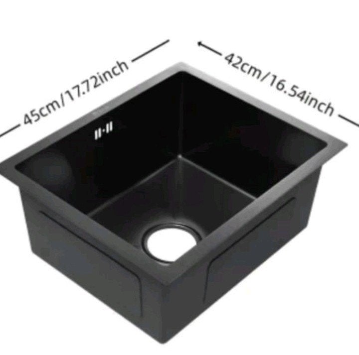 Spoelbak wasbak met Afvoer - 45x42cm, Ophalen, Nieuw, Rvs, Wastafel