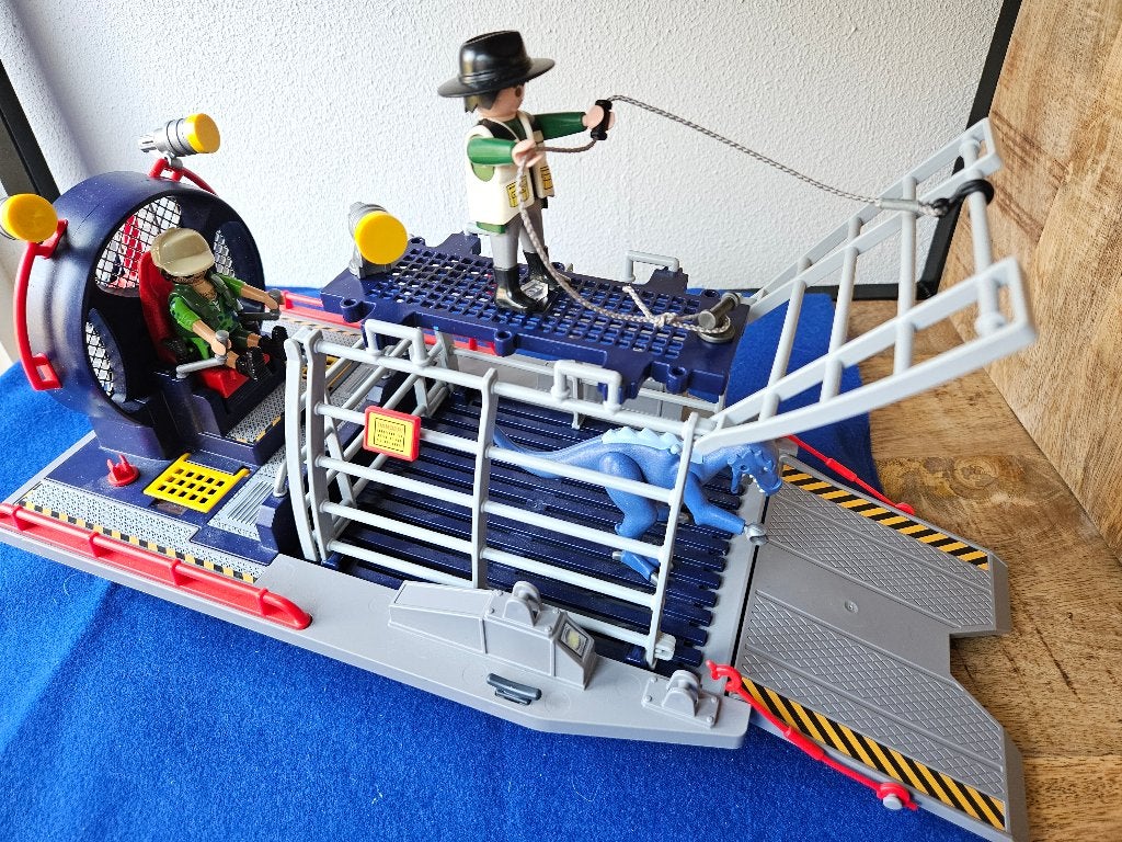 PLAYMOBIL Hovercraft met dino in kooi, Ophalen of Verzenden, Gebruikt