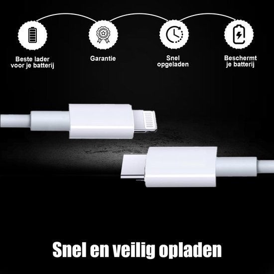 20W Super Snellader - Oplader - 2 Meter Oplaadstekker, Verzenden, Nieuw