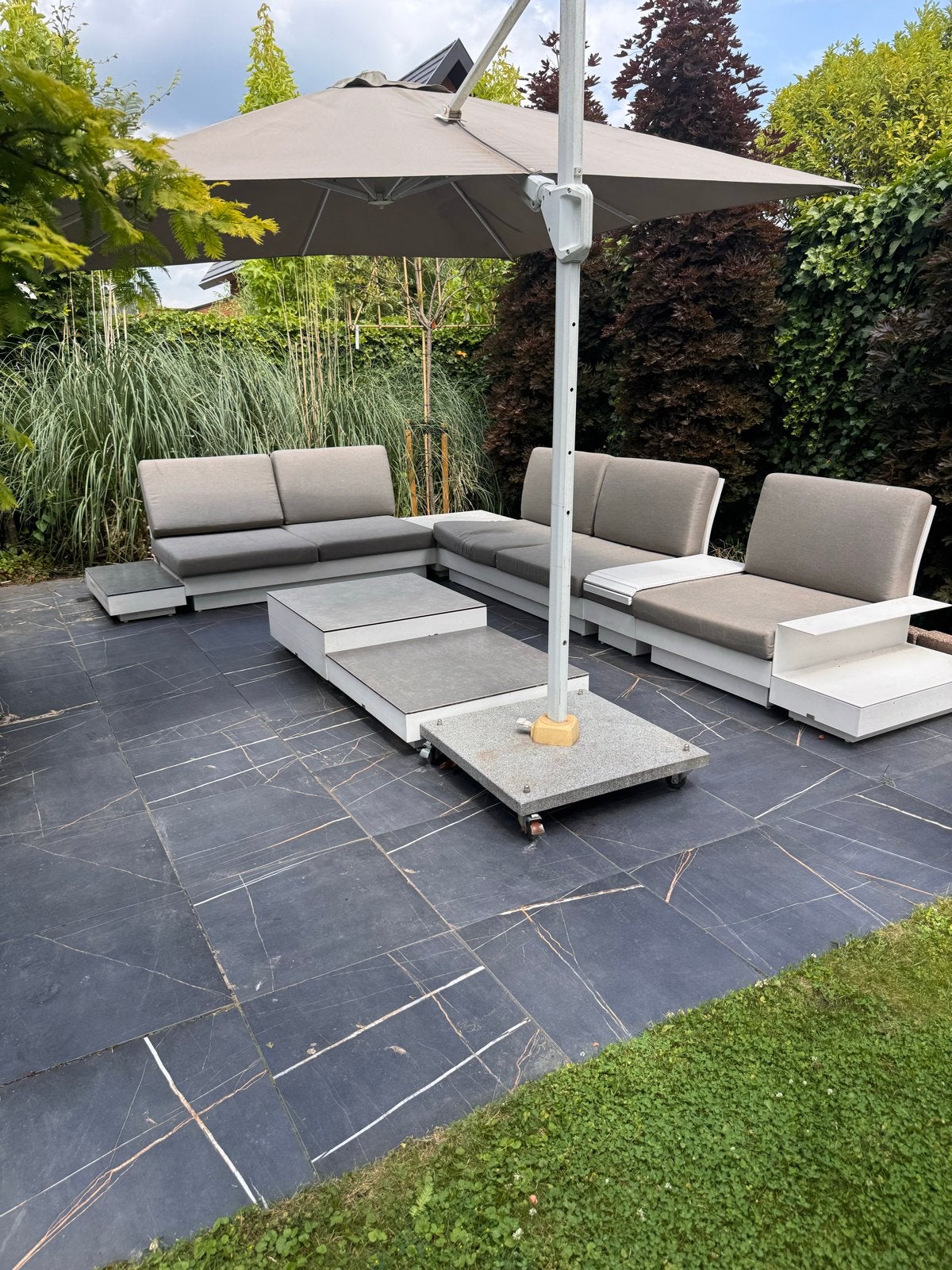 Luxe Life bankstel loungeset - exclusief parasol, Ophalen, Overige materialen, Gebruikt, Meer dan 8 zitplaatsen