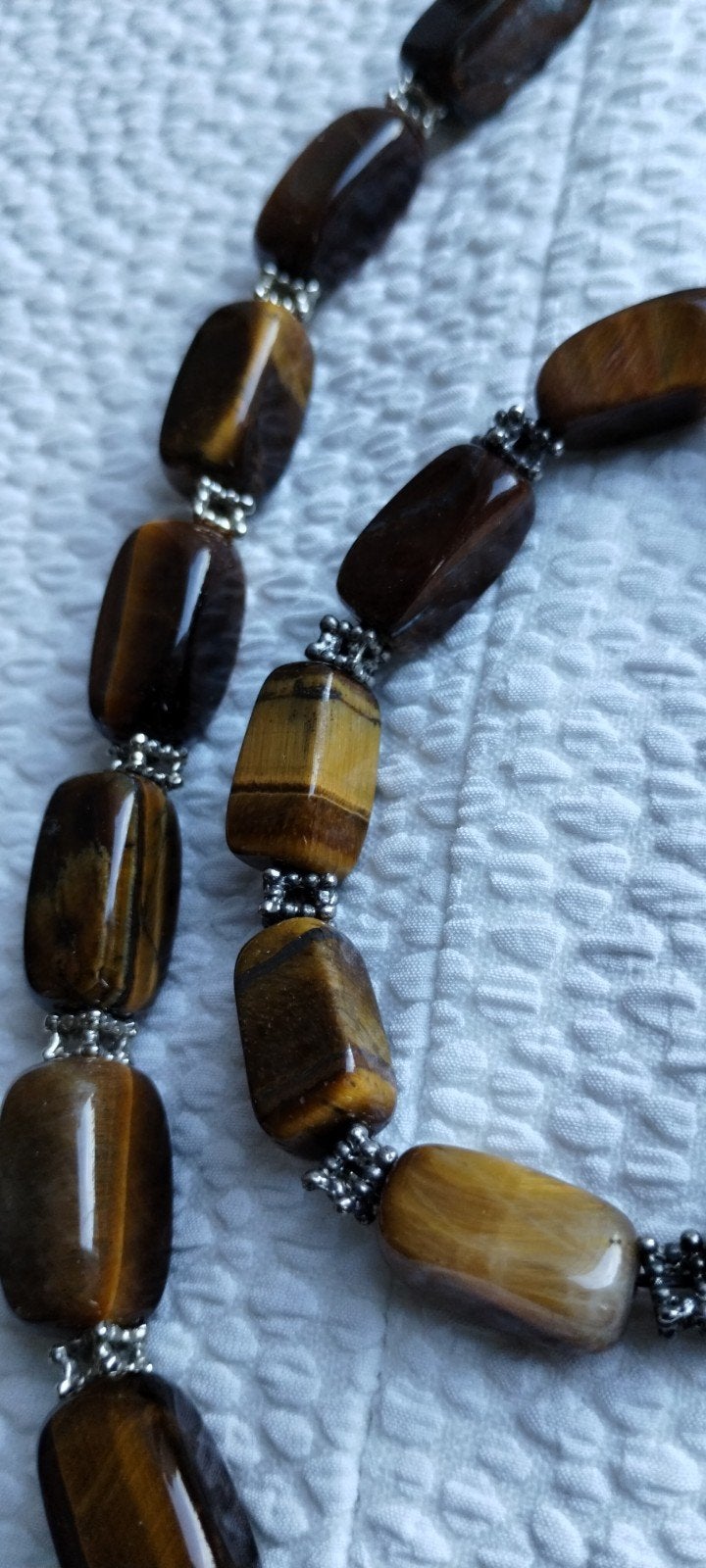Ketting en armband van tijgeroog, gemaakt van natuursteen, Sieraden, Tassen en Uiterlijk, Kettingen, Ophalen of Verzenden, Nieuw