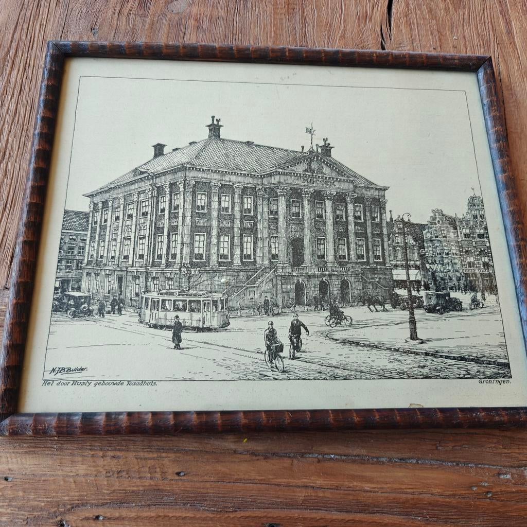 Stad Groningen. Stadhuis Groningen.., Antiek en Kunst, Ophalen of Verzenden
