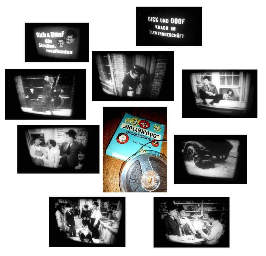 8mm film Laurel & Hardy Straatmuzikanten Electriciens -, Audio, Tv en Foto, Filmrollen, Ophalen of Verzenden, 8mm film