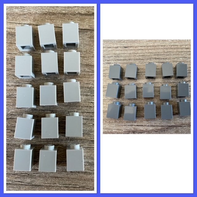 15x lego basis blokjes 1x1 licht grijs  (5) donker grijs (6), Ophalen of Verzenden, Nieuw, Losse stenen, Lego