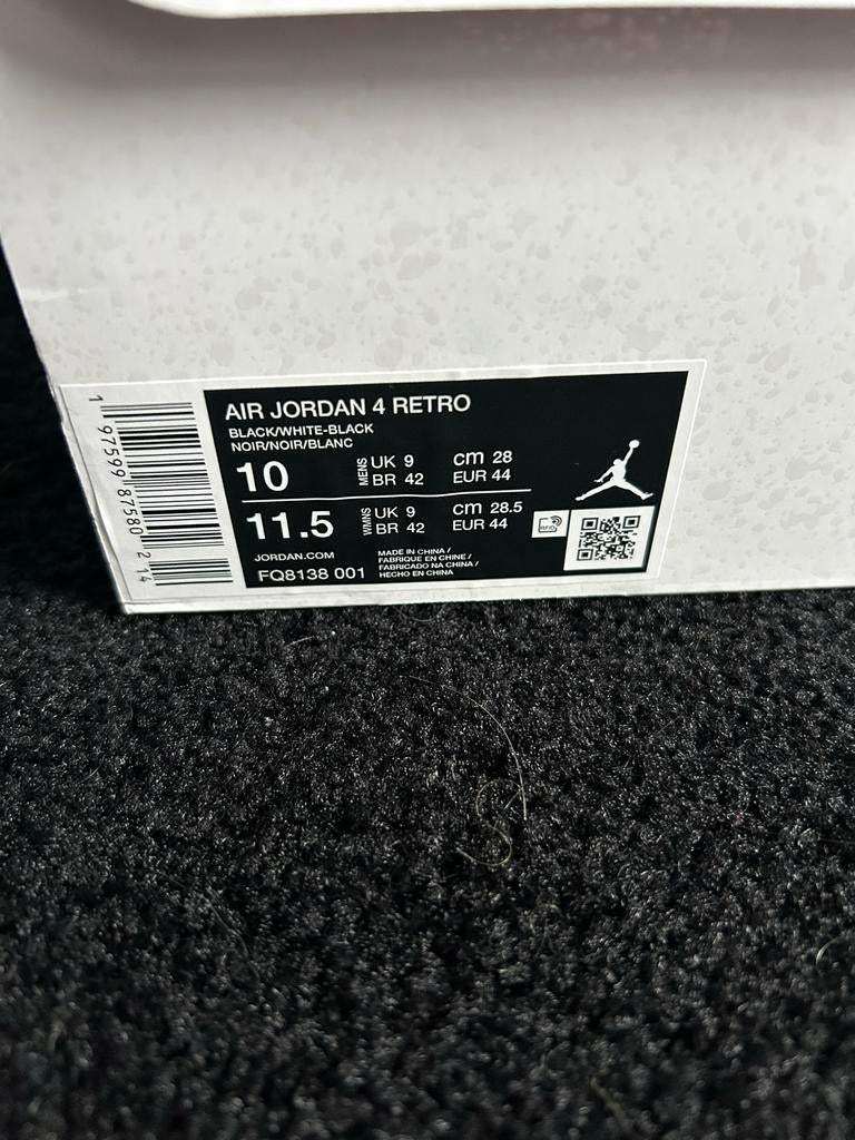 Nike Air Jordan 4 Retro White Thunder, Zwart, Nieuw, Ophalen of Verzenden, Sneakers of Gympen
