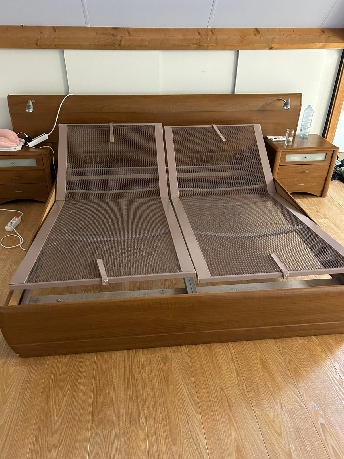 2x auping verstelbare spiraal 90x200, Ophalen, Gebruikt, Eenpersoons