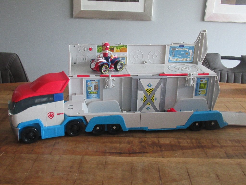 Grote uitvouwbare Paw Patrol bus vrachtwagen + quad scooter, Ophalen of Verzenden, Zo goed als nieuw