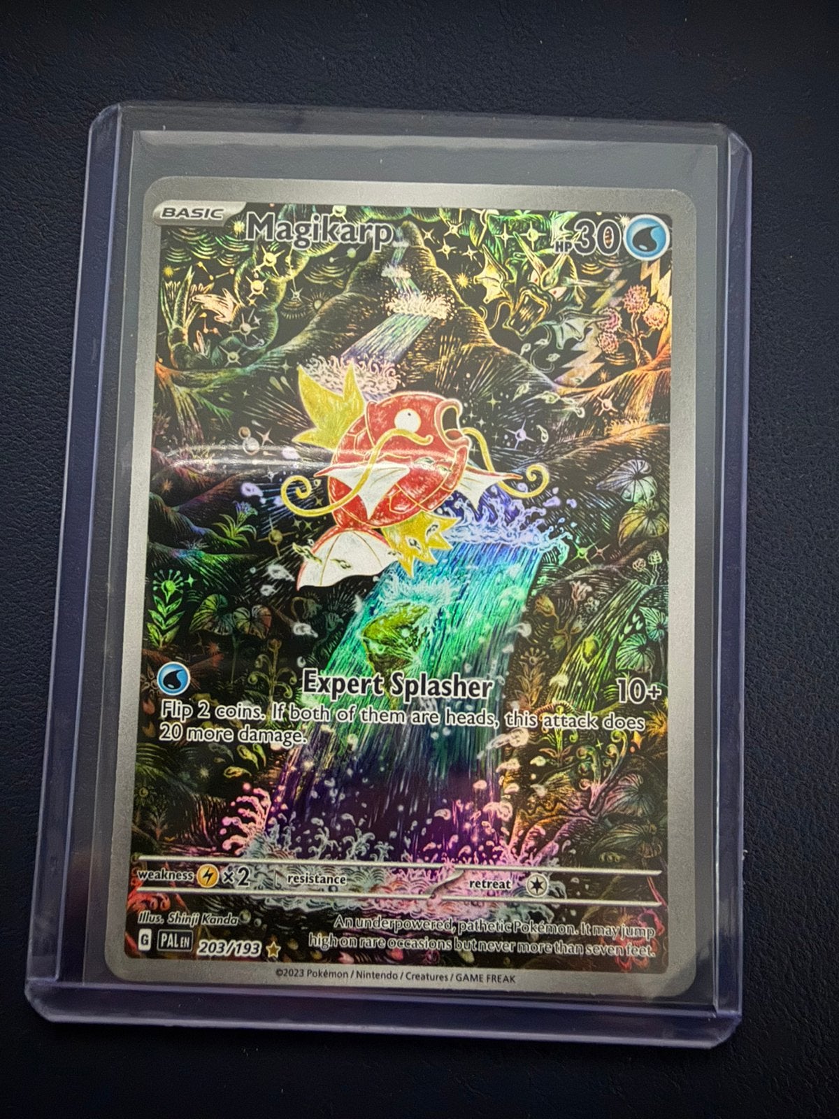 Pokemon Magikarp PAL 203, Ophalen of Verzenden, Zo goed als nieuw, Losse kaart, Foil