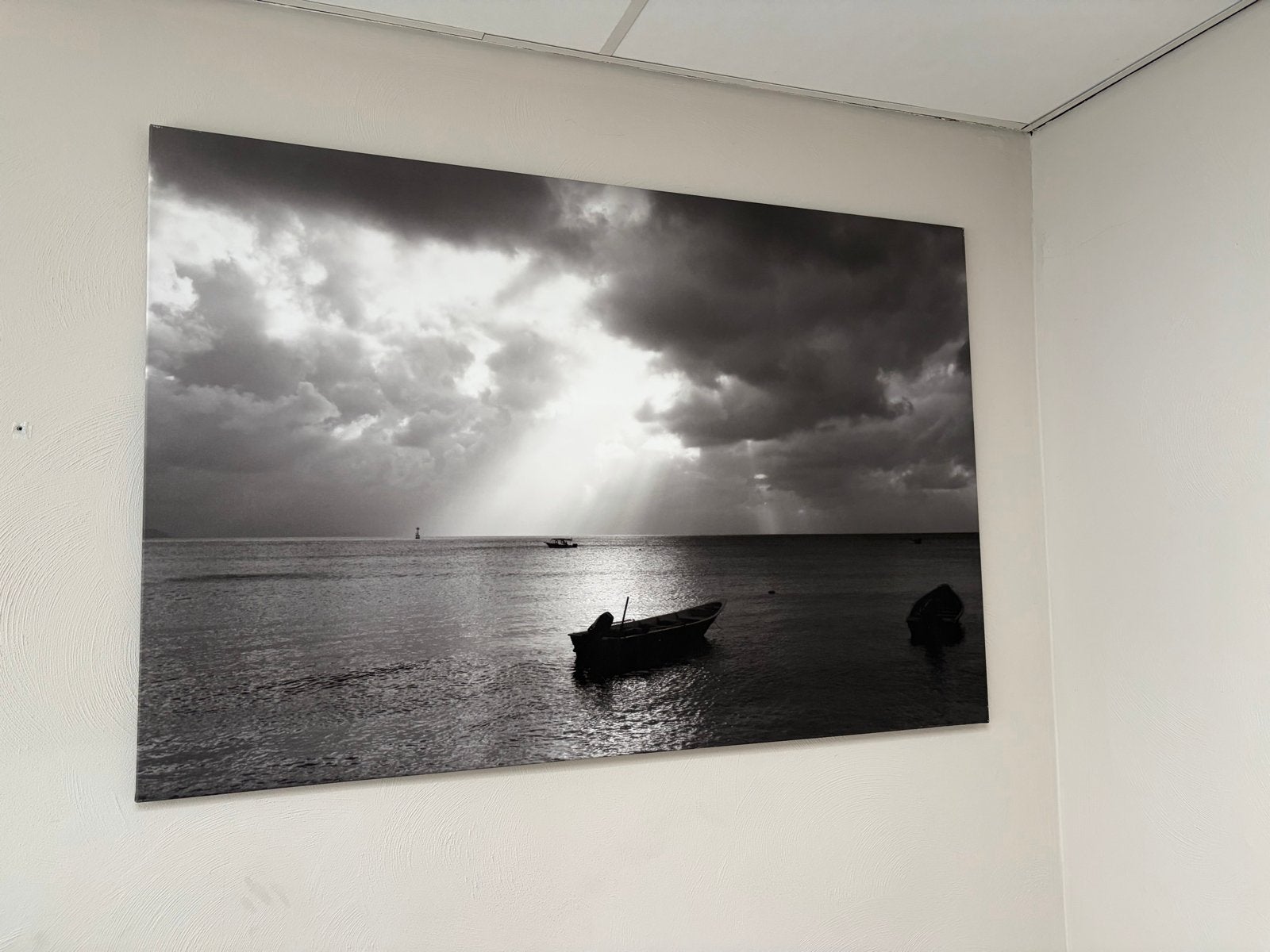 Zwart-wit foto op canvas, Ophalen, Gebruikt, Oorspronkelijke maker, 125 cm of meer