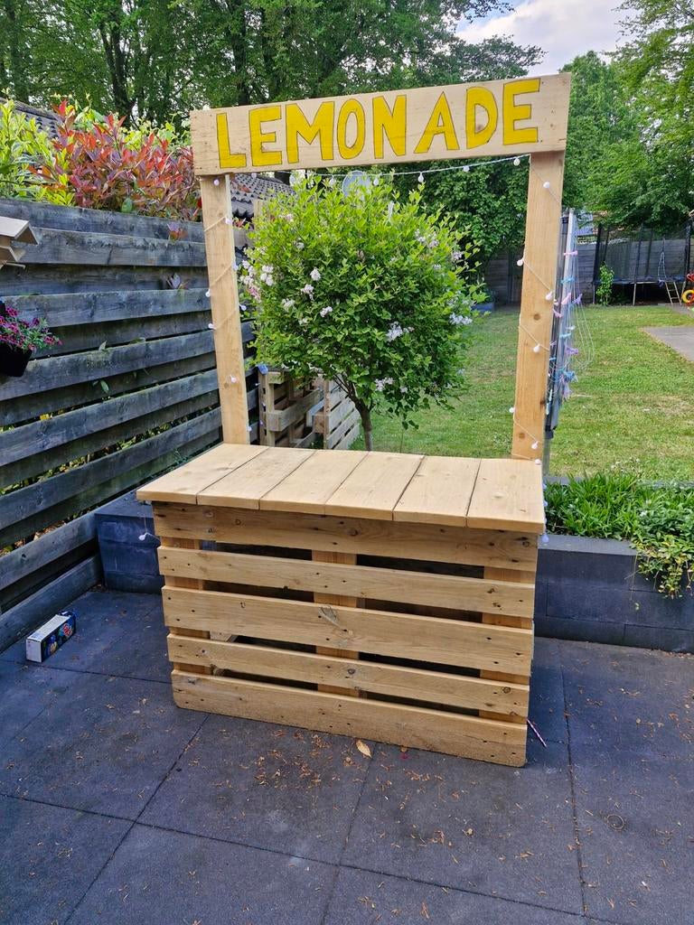 Houten limonadekraam / verkoopkraam van pallets, Ophalen of Verzenden, Gebruikt