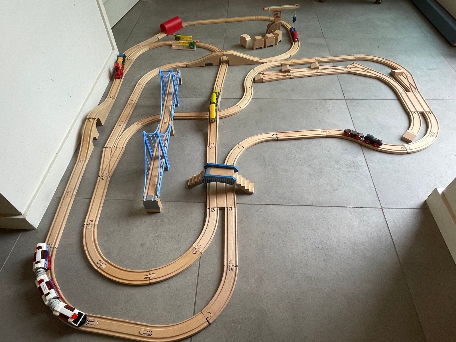 Houten spoorbaan, Kinderen en Baby's, Speelgoed | Houten speelgoed, Ophalen, Gebruikt
