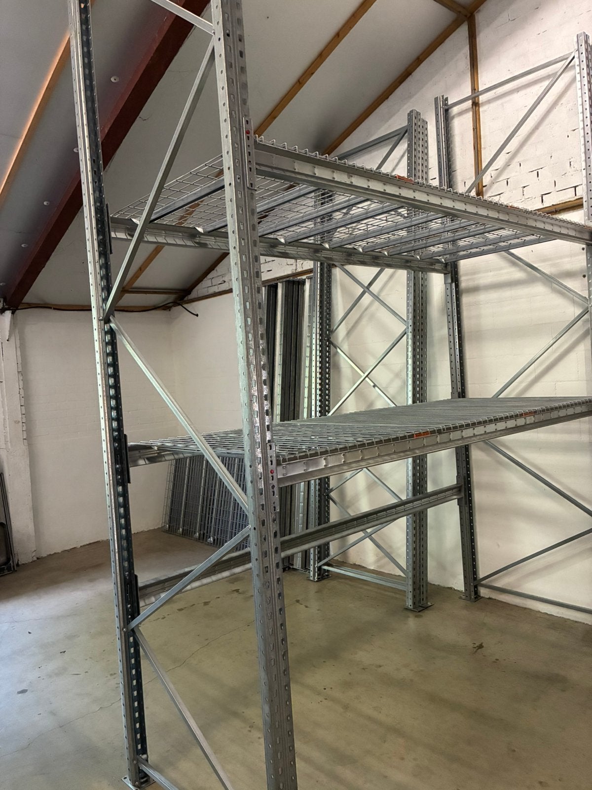 Te koop gegalvaniseerde pallet legbord stelling magazijn, Ophalen of Verzenden