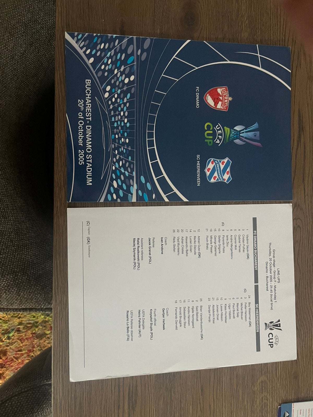 PROGRAMMABOEKJE EN INFO DYNAMO BOEKAREST-HEERENVEEN UEFA CUP, Ophalen of Verzenden, Zo goed als nieuw, Overige binnenlandse clubs