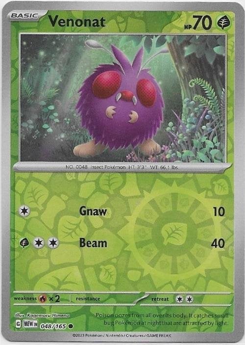 Pokemon 151,  Venonat [reverse] 48/165, Verzenden, Nieuw, Losse kaart