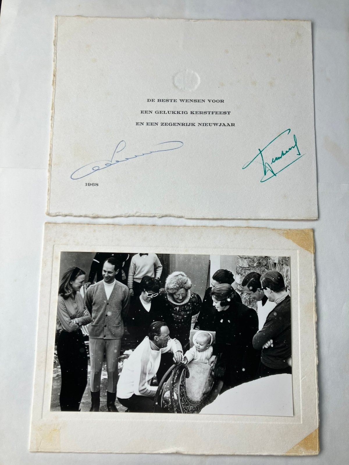 Kerstwens 1968 Koningin Juliana en Prins Bernhard, Verzamelen, Verzenden, Gebruikt, Kaart, Foto of Prent