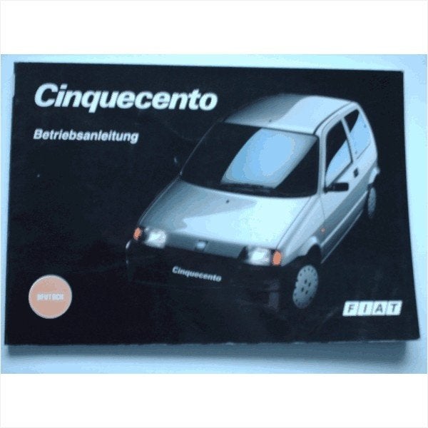 Fiat Cinquecento Instructieboekje 1992 #1 Duits, Ophalen of Verzenden